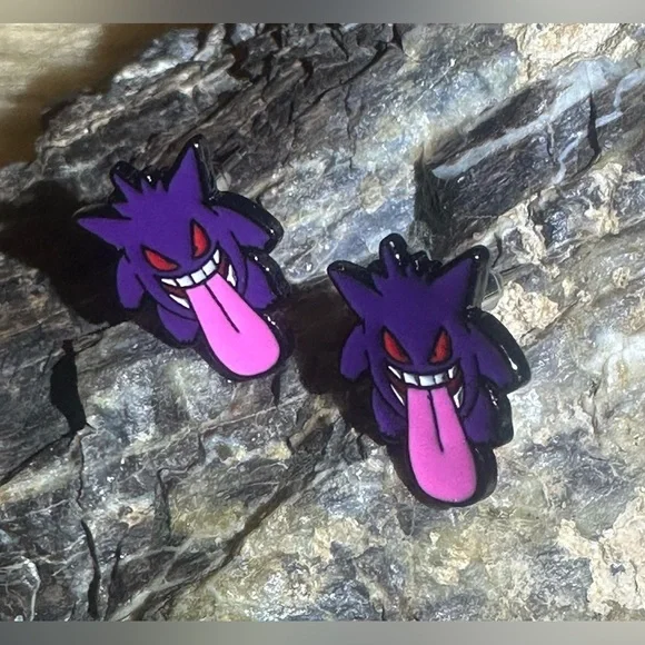 3 For $35 Pokemon Gengar Tongue Stainless Steel Enamel Stud Character Earring - Picture 3 of 6